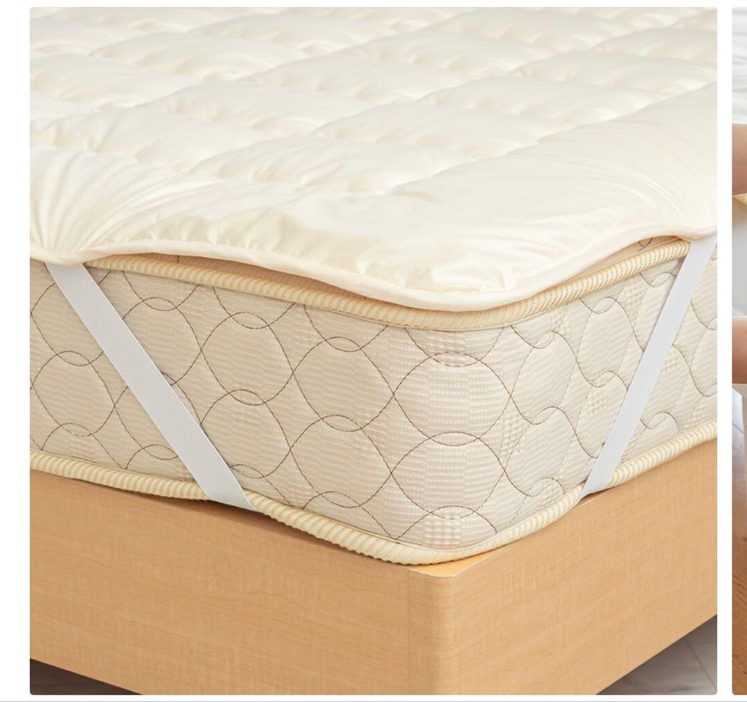 洗えるベッドパッド サフォーク種 ウール100％ セミダブル キナリ