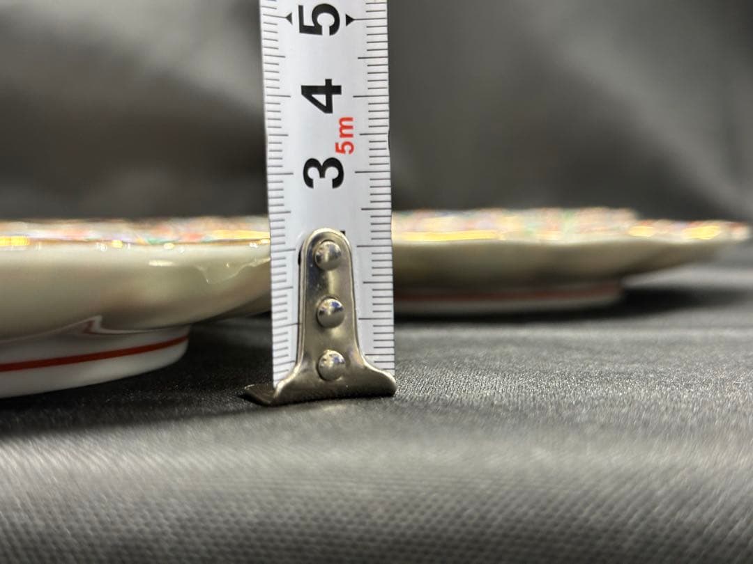 【美品】陶扇　銘々皿　和皿　皿　中皿　18.5cm 南蛮　5P