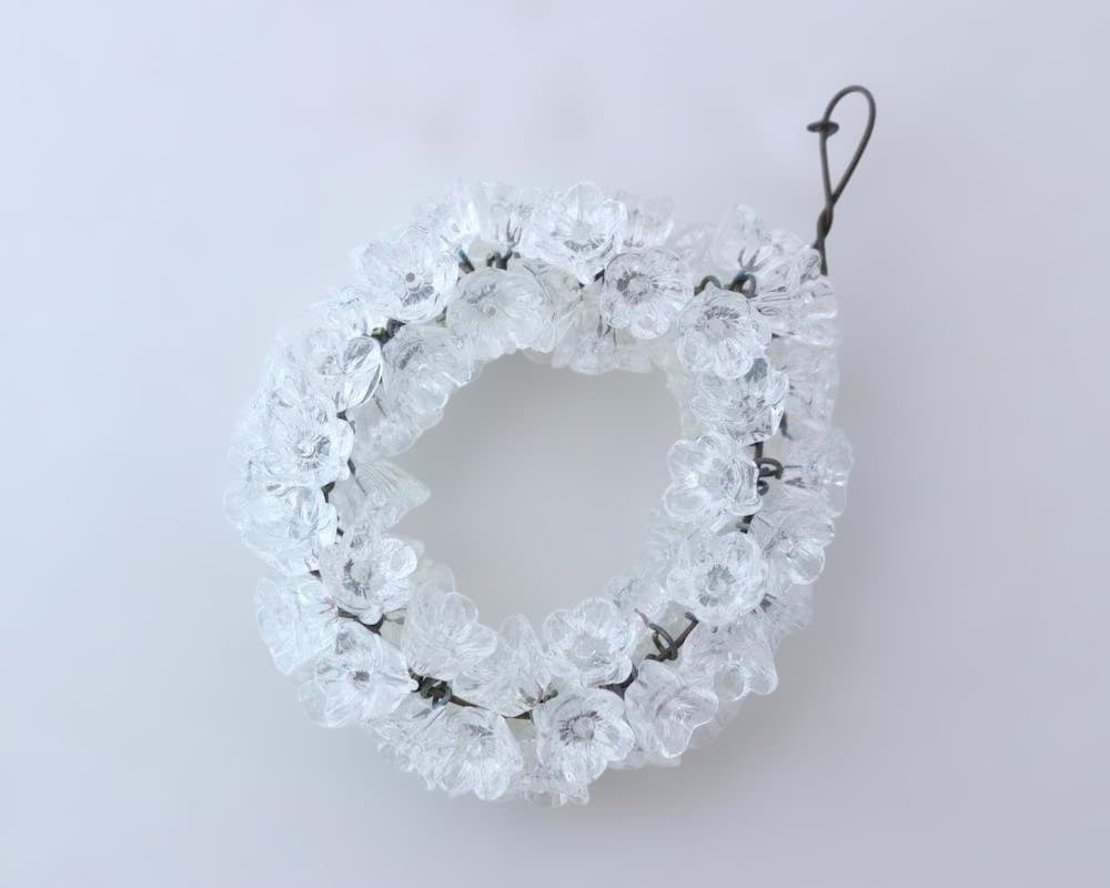 7,透明な花のガラスパーツビンテージアクセサリー素材