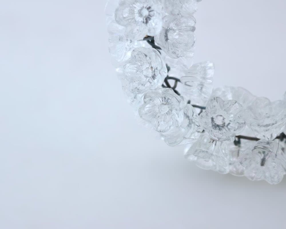 7,透明な花のガラスパーツビンテージアクセサリー素材