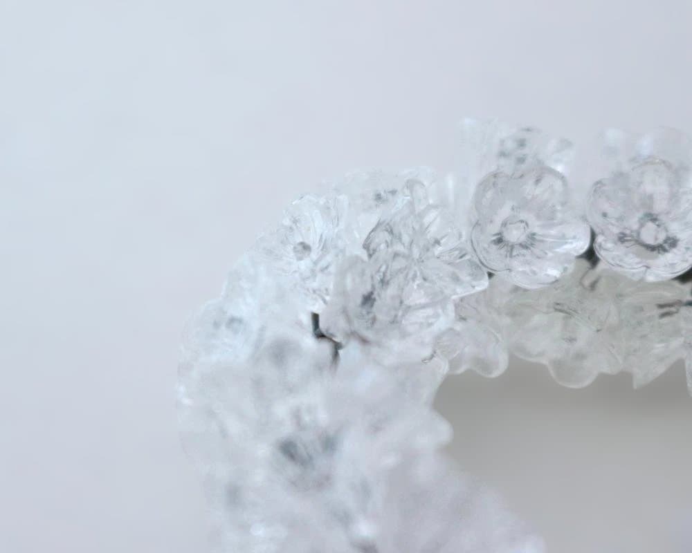 7,透明な花のガラスパーツビンテージアクセサリー素材