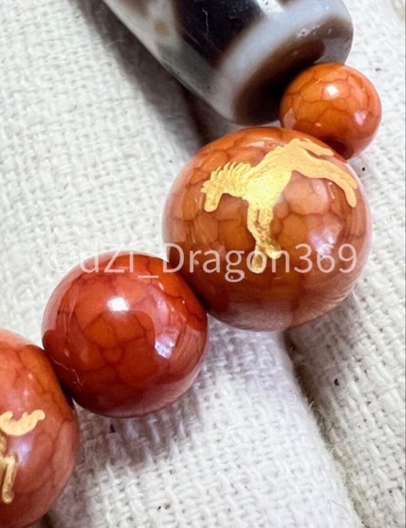 【 幻の天珠 ／ 最後の一柱 】上肯社製 西蔵老礦手工藏伝馬蹄紋馬九天珠のブレス