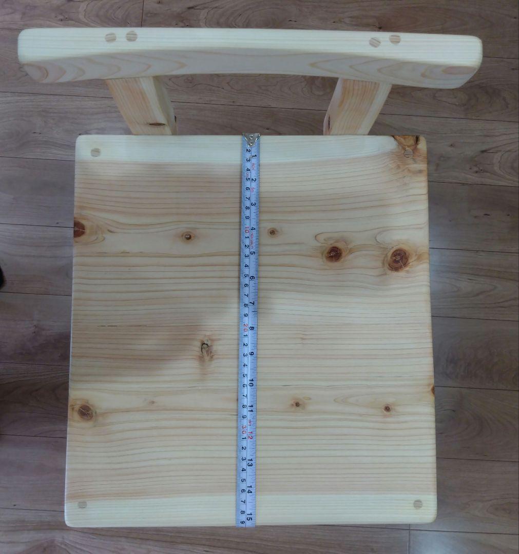 檜の椅子(68）再々値下げ❕カウンターチェア　背もたれ付き　座面等つるつる仕上げ