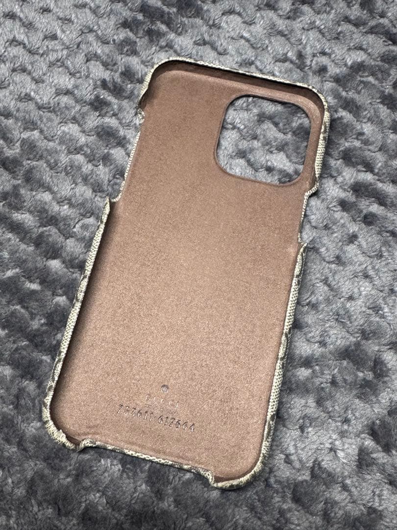 Gucci GGパターン ソフト 14promaxケース グレー