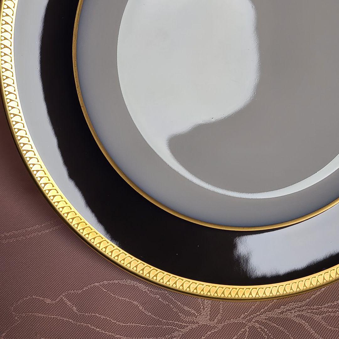 大倉陶園　瑠璃片葉金蝕　プレート　2枚　え72