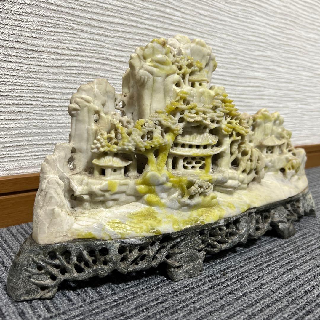 中国美術　寿山石　彫刻　置物