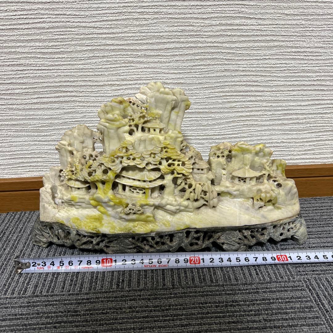 中国美術　寿山石　彫刻　置物