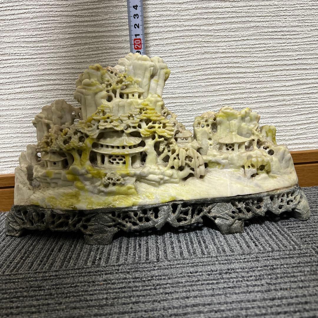 中国美術　寿山石　彫刻　置物