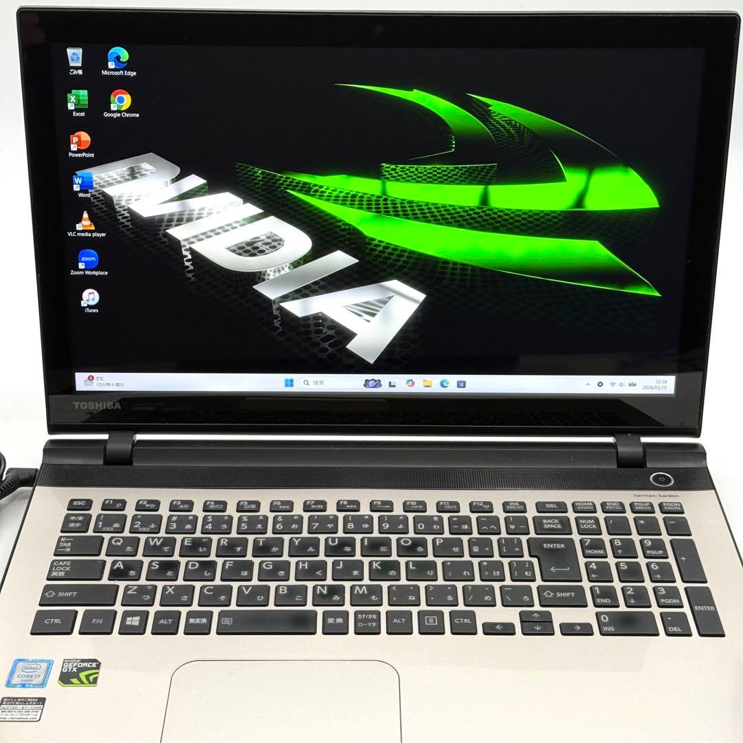ゲーミングPC i7搭載 16GB 新品SSD512 GPU タッチP 東芝
