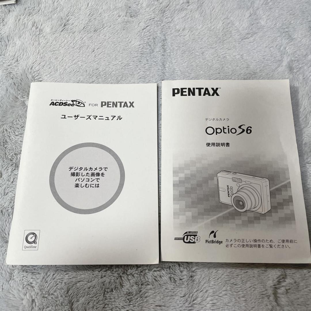 動作確認済 PENTAX ペンタックス Optio S6 ワインレッド コンデジ
