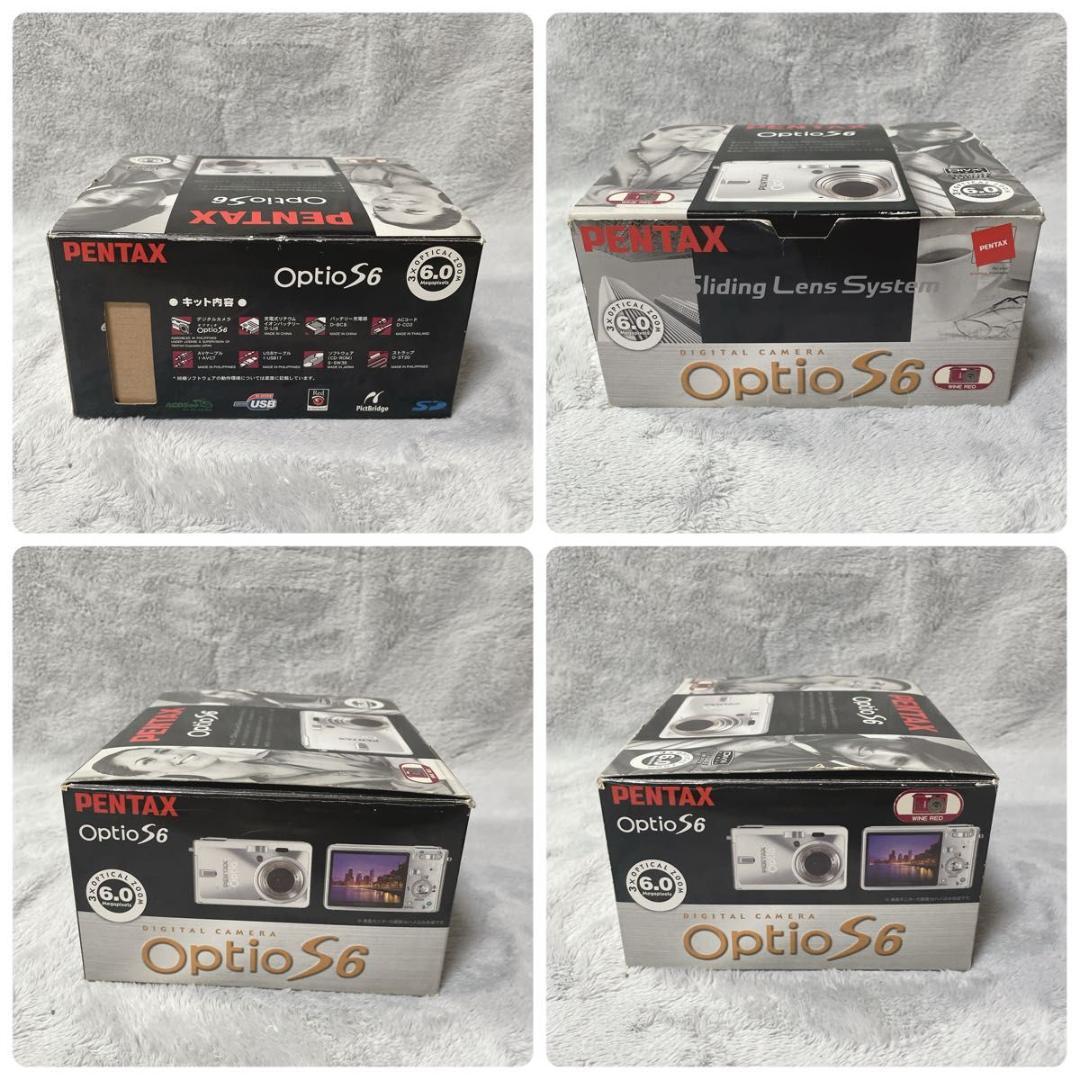 動作確認済 PENTAX ペンタックス Optio S6 ワインレッド コンデジ