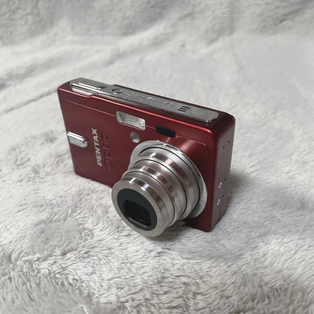 動作確認済 PENTAX ペンタックス Optio S6 ワインレッド コンデジ