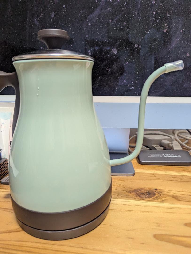 【新品同様】Toffy 電気ケトル 温度計付き ミントグリーン