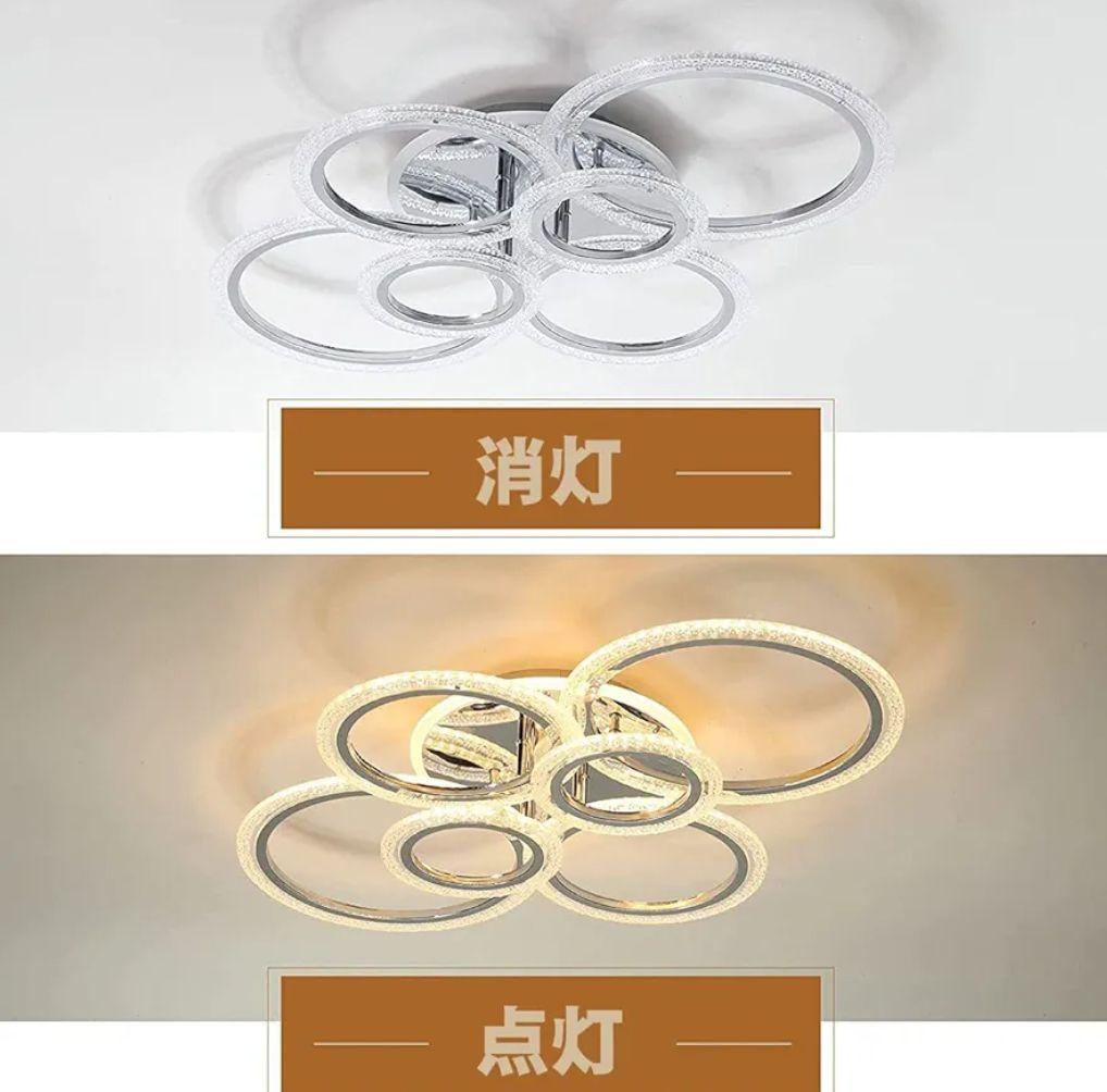 LED シーリングライト 北欧 円形省エネ アクリルシャンデリア リモコン付