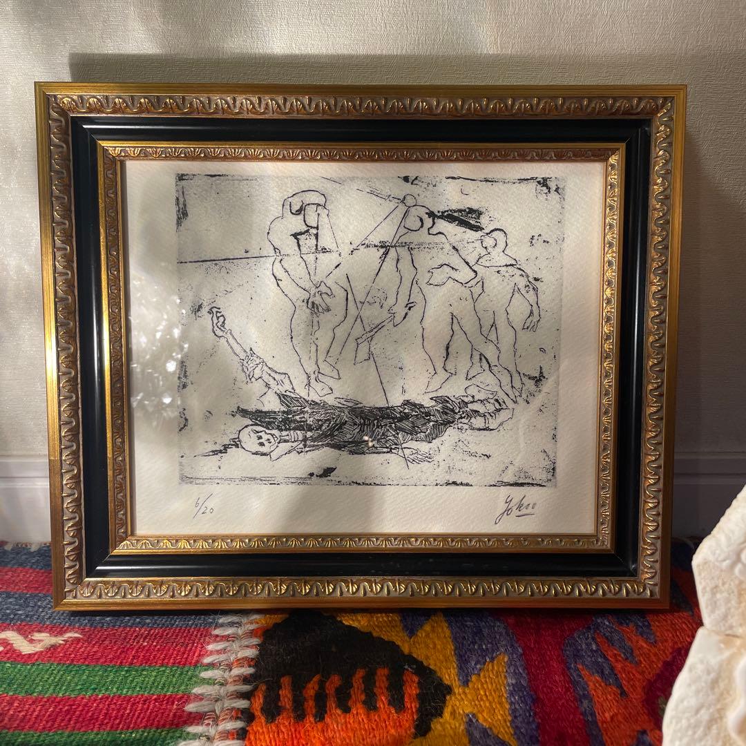 横尾忠則 夢シリーズ 海底の死 銅版画 6/20 額装 サイン入