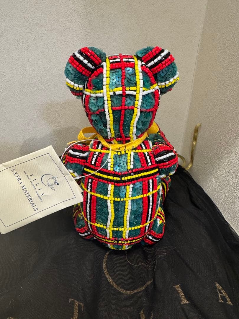【美品】希少 チリア 田川啓二 ビーズとスパンコール刺繍のベア Mサイズ