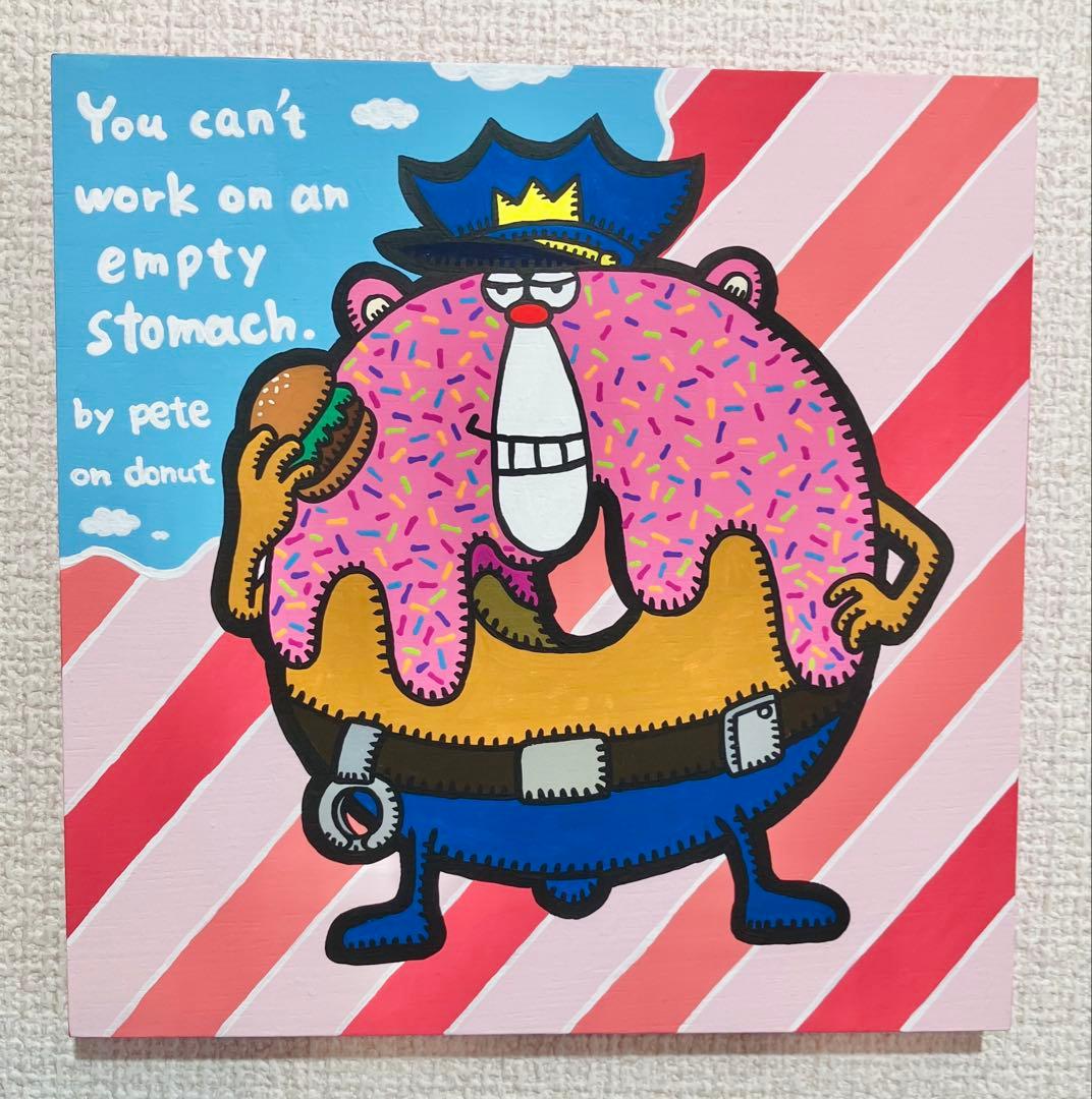 原画　ドーナツ ポップアート キャラクター　絵画　アクリル画　現代アート