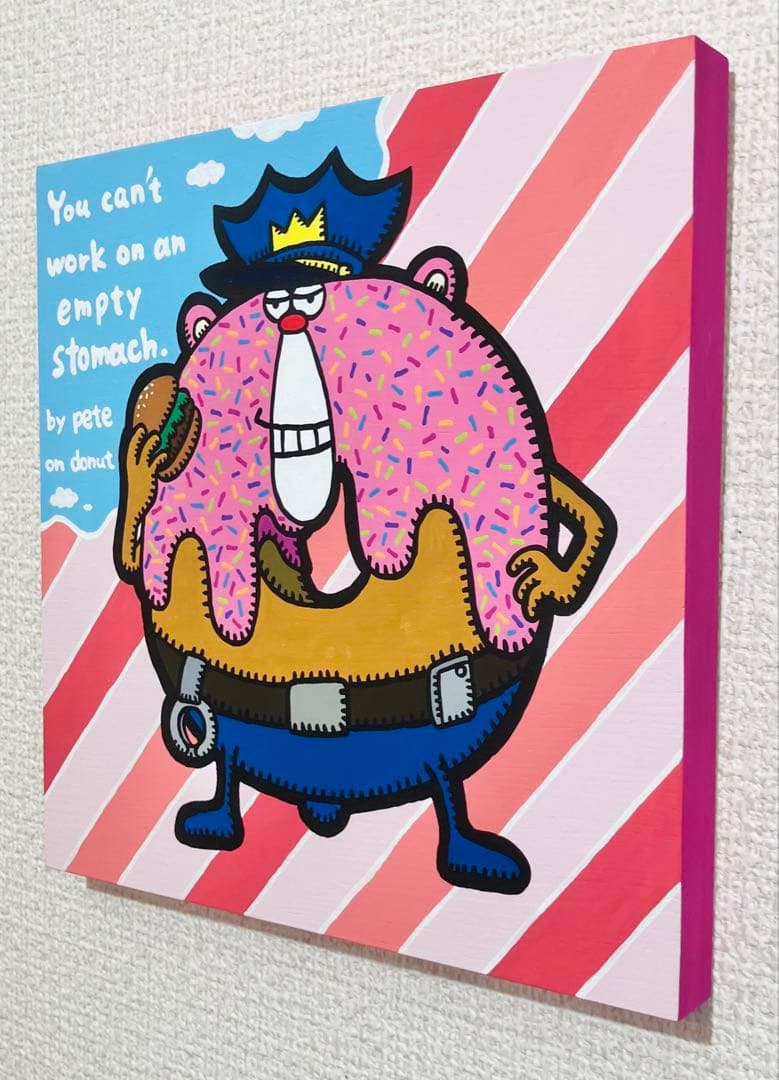 原画　ドーナツ ポップアート キャラクター　絵画　アクリル画　現代アート