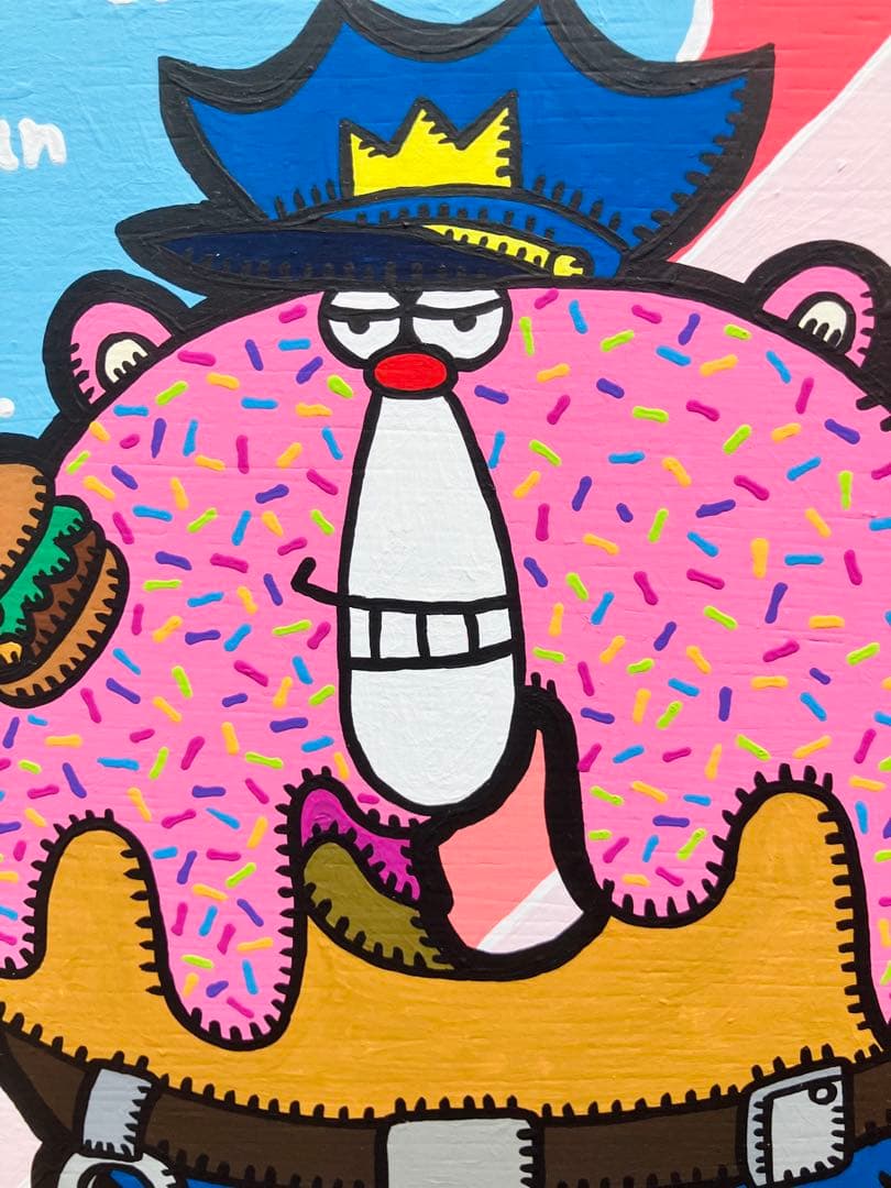 原画　ドーナツ ポップアート キャラクター　絵画　アクリル画　現代アート