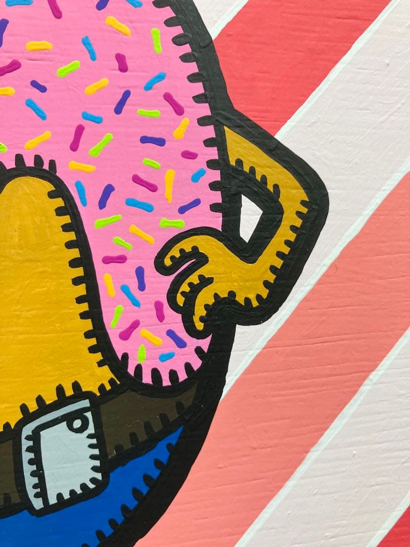原画　ドーナツ ポップアート キャラクター　絵画　アクリル画　現代アート