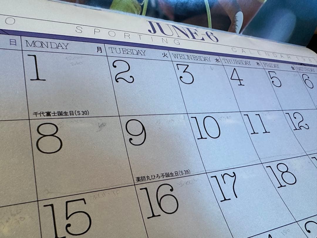 明星の付録MYOJO JEANING CALENDAR 1981 昭和　激レア