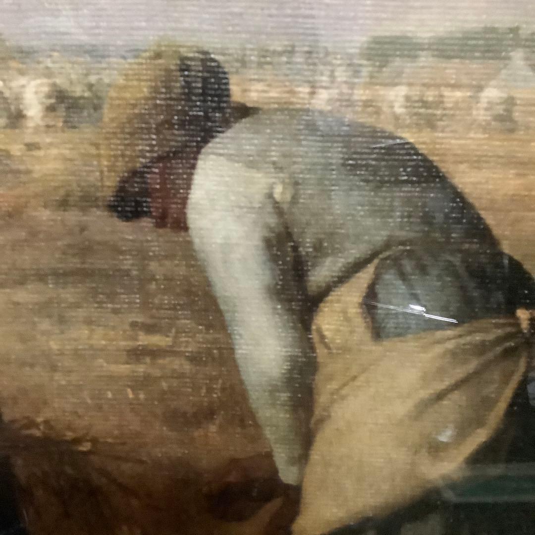 ジャン=フランソワ・ミレー　「落穂拾い」　名画　複製絵画　高級額装　（特大）