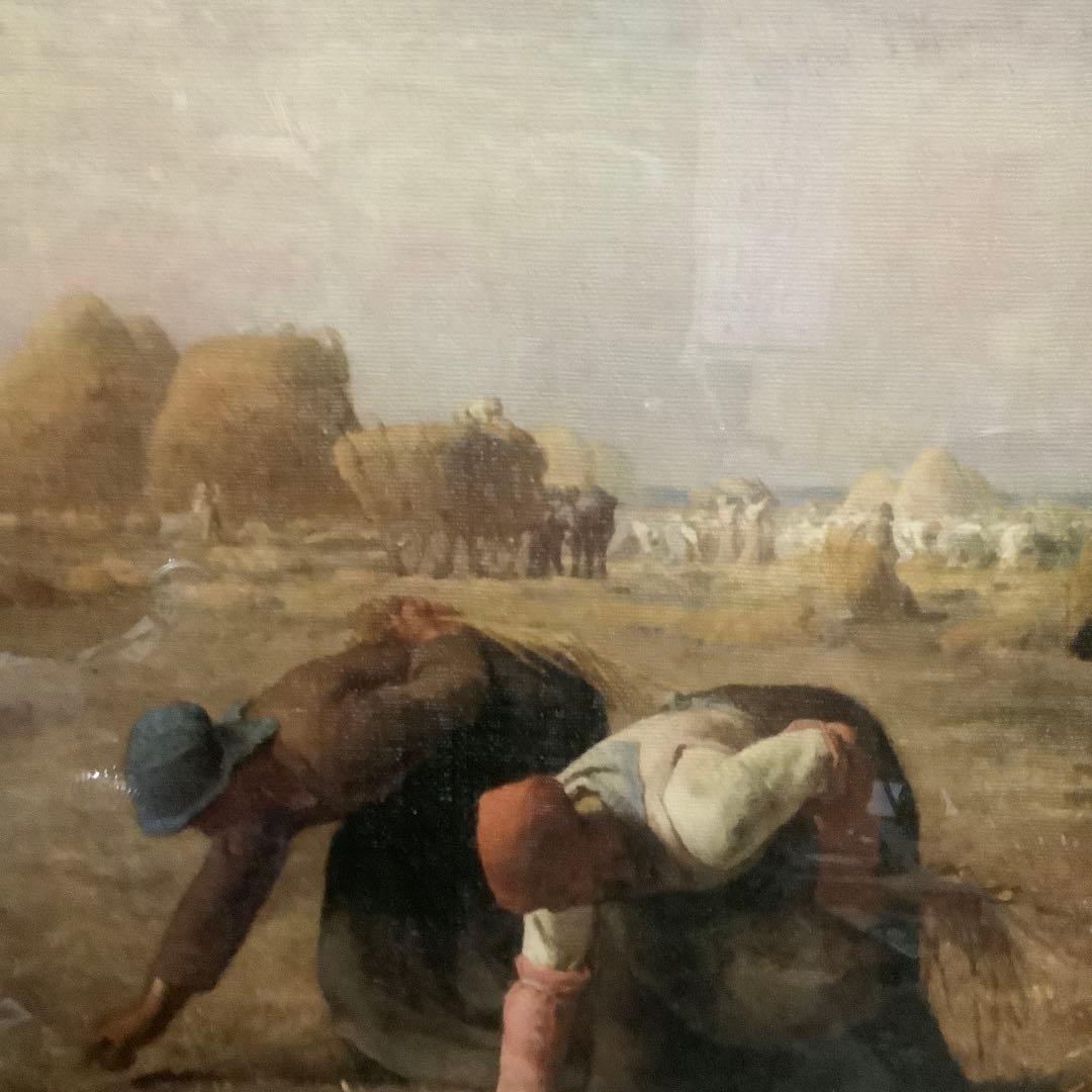 ジャン=フランソワ・ミレー　「落穂拾い」　名画　複製絵画　高級額装　（特大）