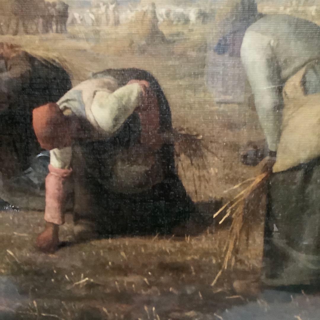 ジャン=フランソワ・ミレー　「落穂拾い」　名画　複製絵画　高級額装　（特大）