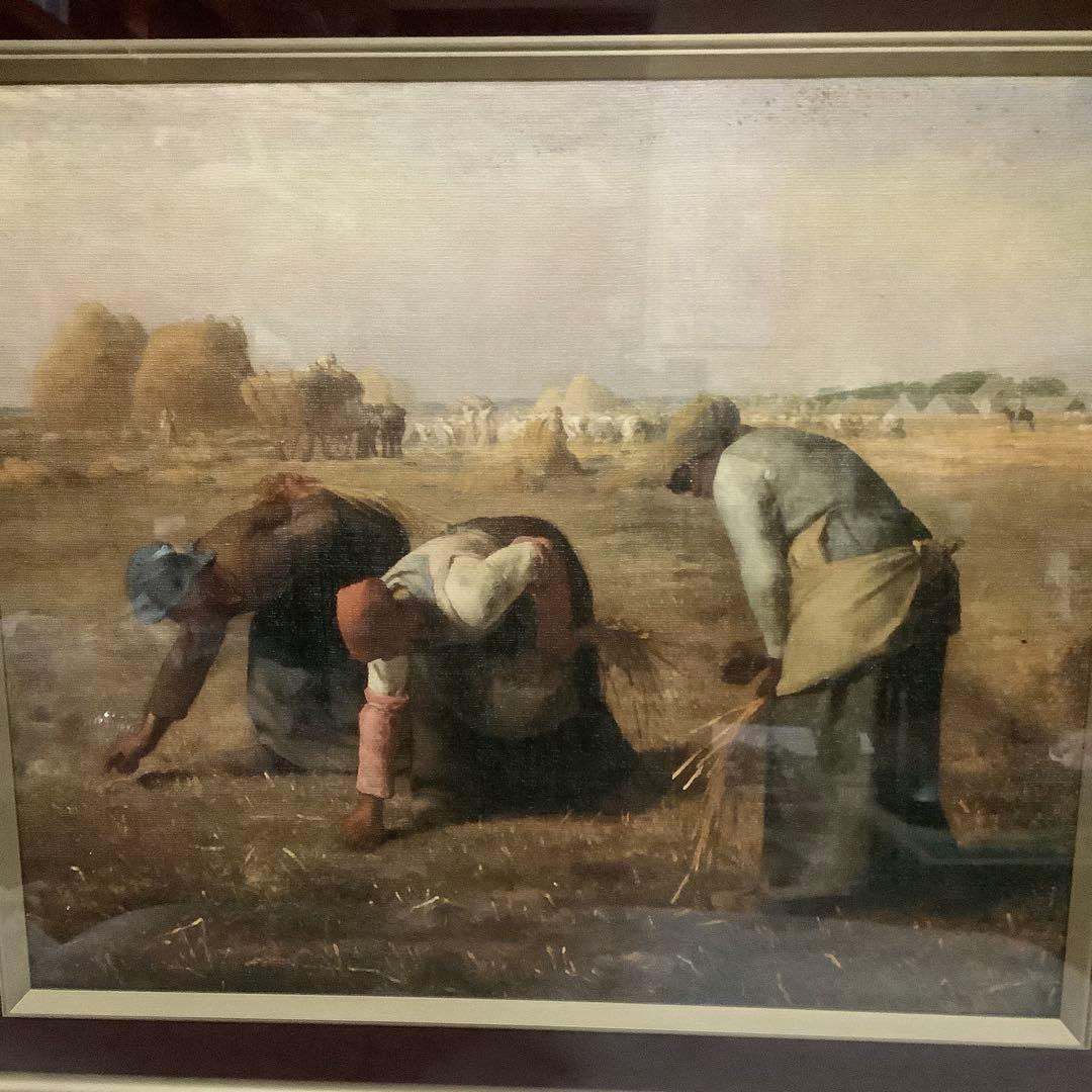 ジャン=フランソワ・ミレー　「落穂拾い」　名画　複製絵画　高級額装　（特大）