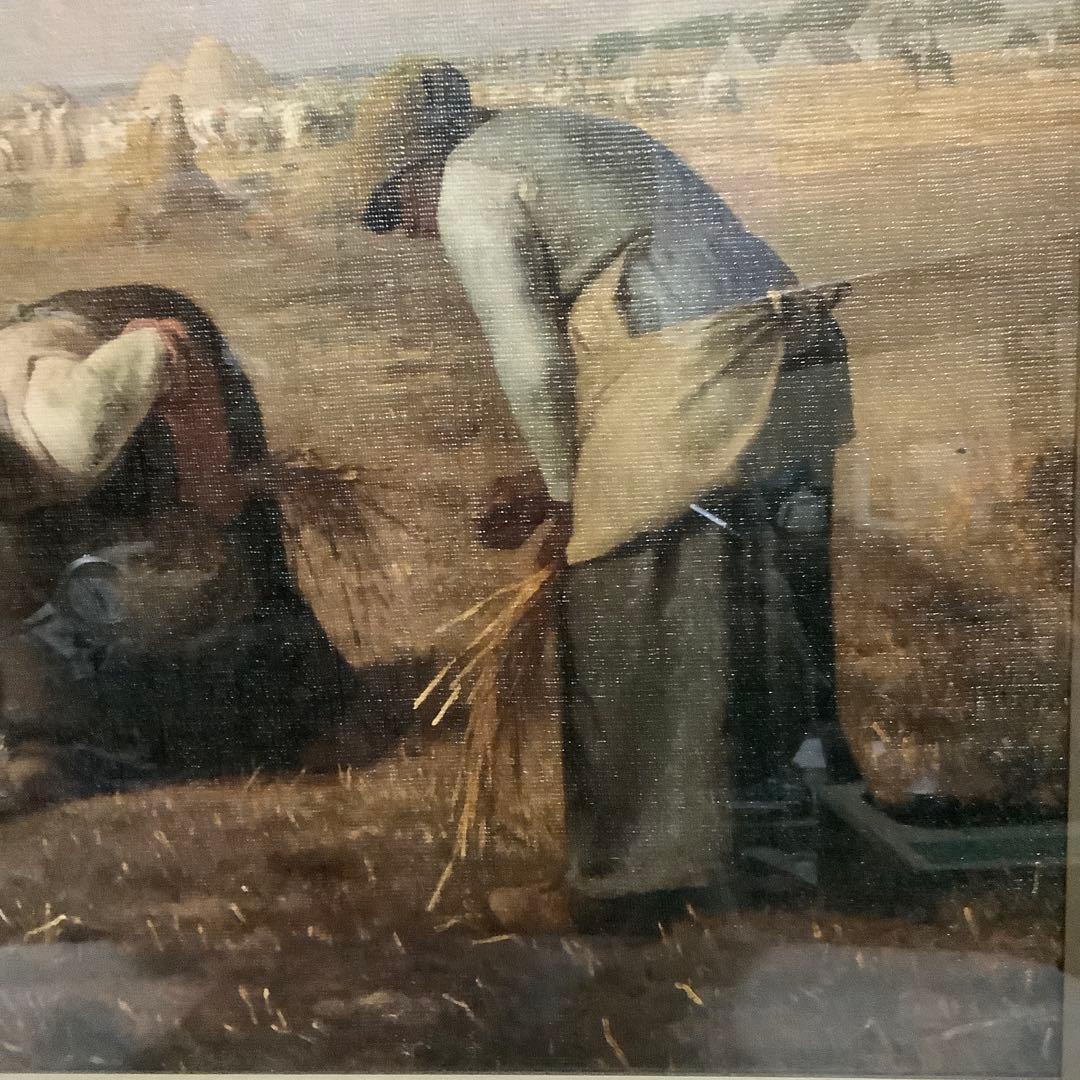 ジャン=フランソワ・ミレー　「落穂拾い」　名画　複製絵画　高級額装　（特大）