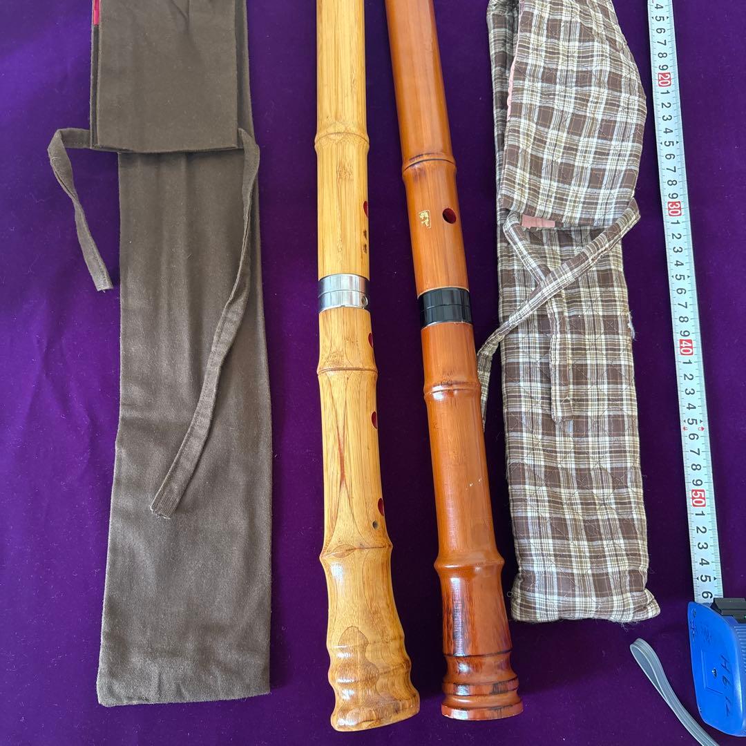 尺八　55cm竹製、52cm 木製？　2本セット 中古