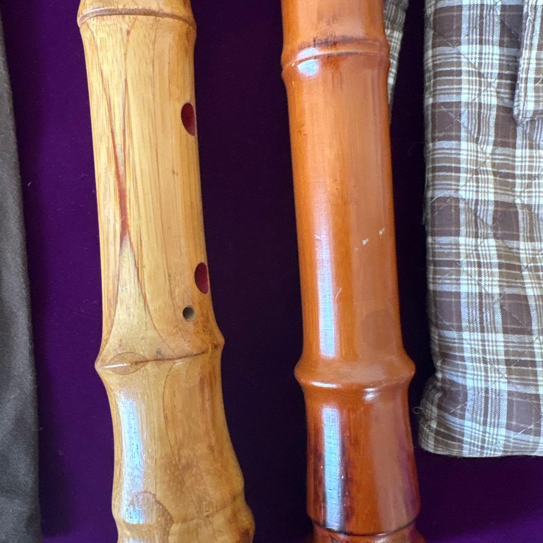 尺八　55cm竹製、52cm 木製？　2本セット 中古