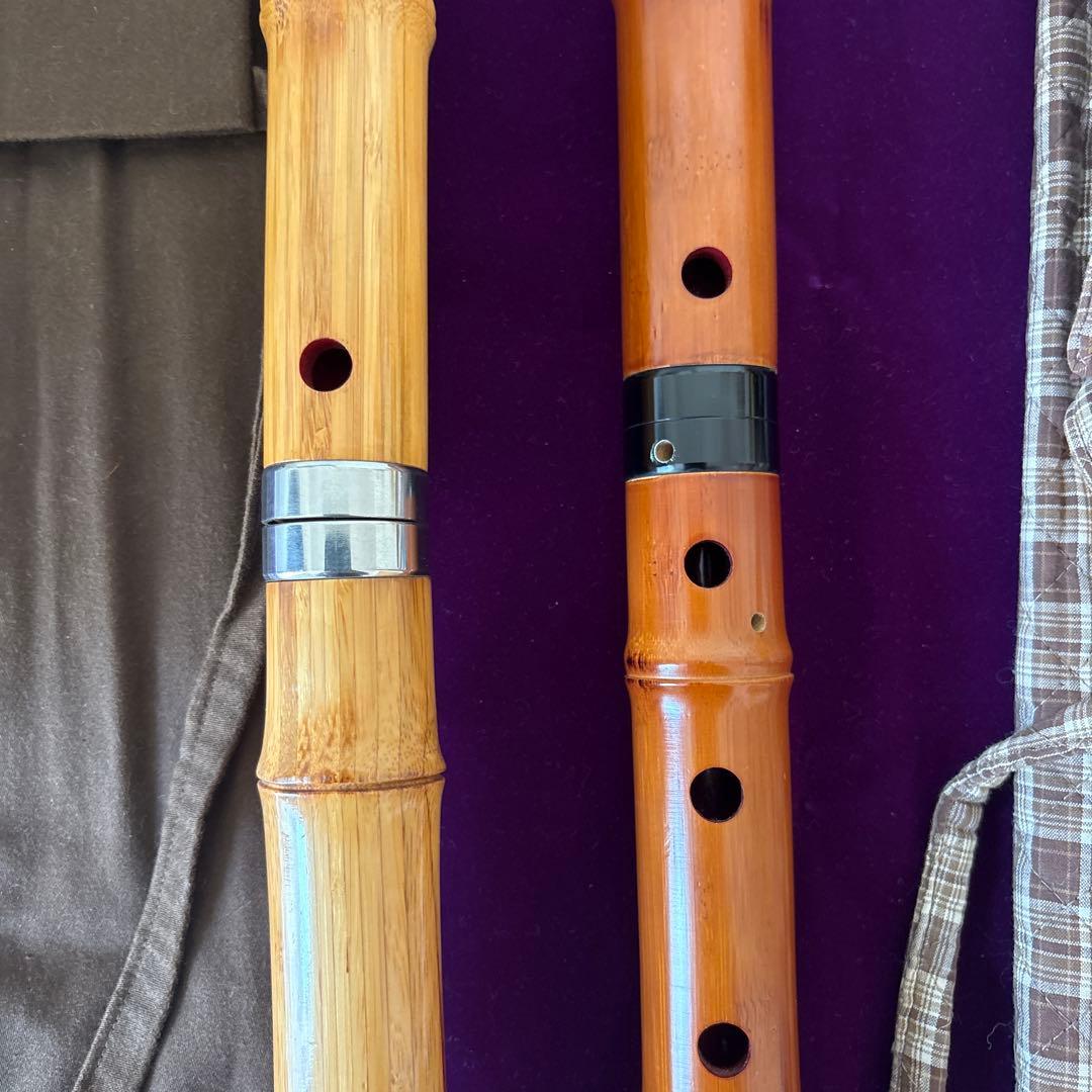 尺八　55cm竹製、52cm 木製？　2本セット 中古