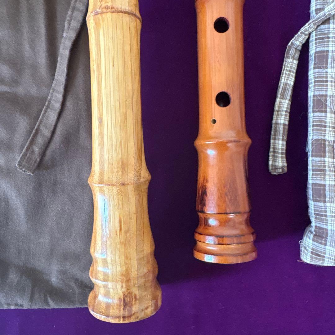 尺八　55cm竹製、52cm 木製？　2本セット 中古