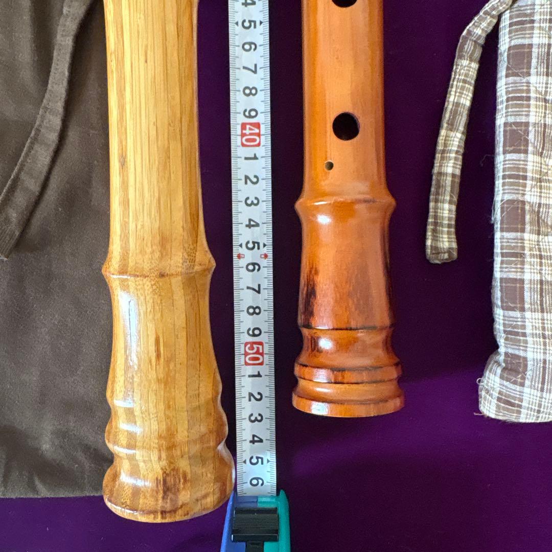 尺八　55cm竹製、52cm 木製？　2本セット 中古