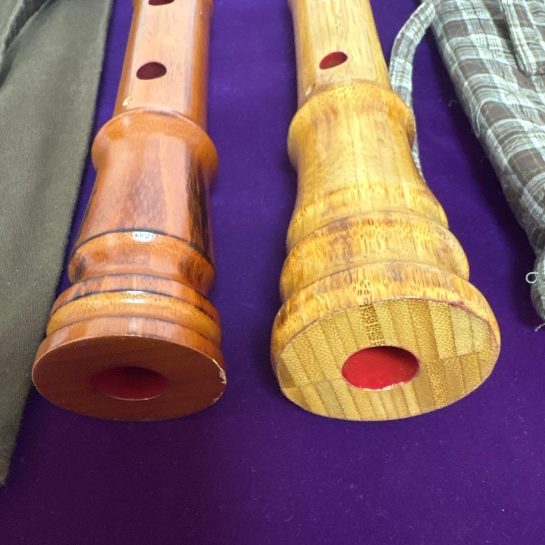 尺八　55cm竹製、52cm 木製？　2本セット 中古
