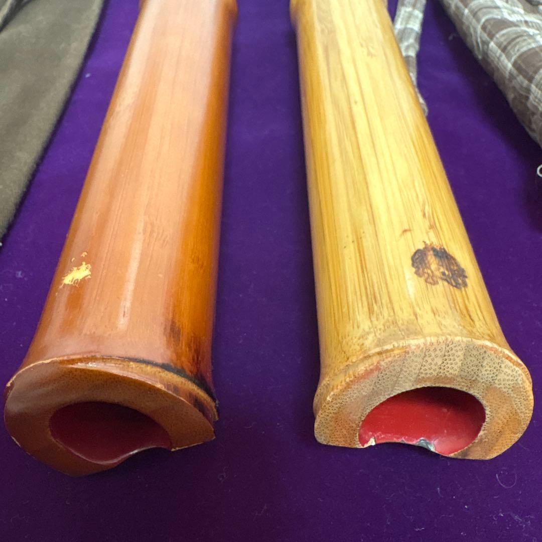 尺八　55cm竹製、52cm 木製？　2本セット 中古