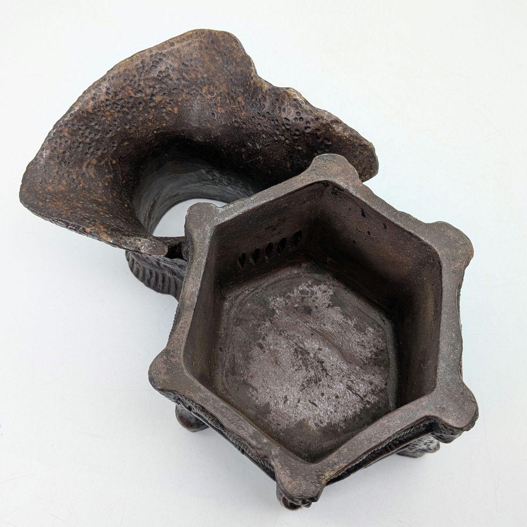 明治大正期 備前焼 葛屋香炉 合箱 香爐 酉摘み 在銘 香道具 抹茶道具 茶器