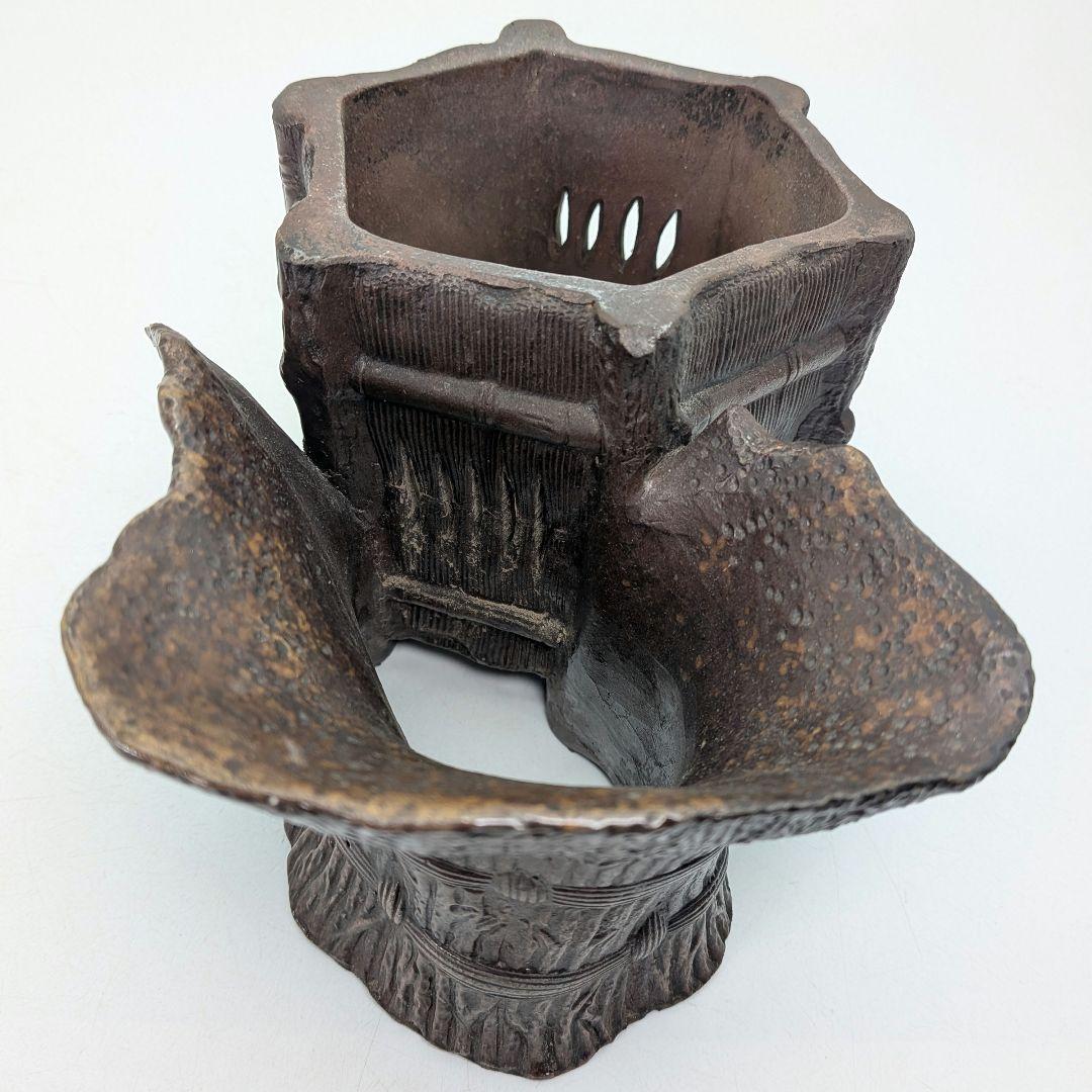 明治大正期 備前焼 葛屋香炉 合箱 香爐 酉摘み 在銘 香道具 抹茶道具 茶器