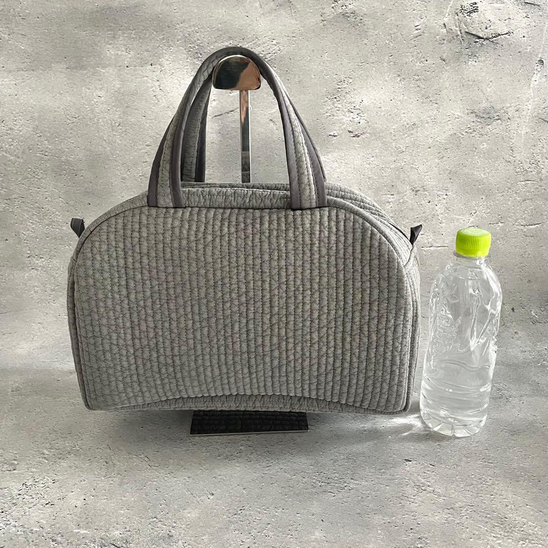 ボストンバッグ ヌビバッグ　グレー　ハンドメイド