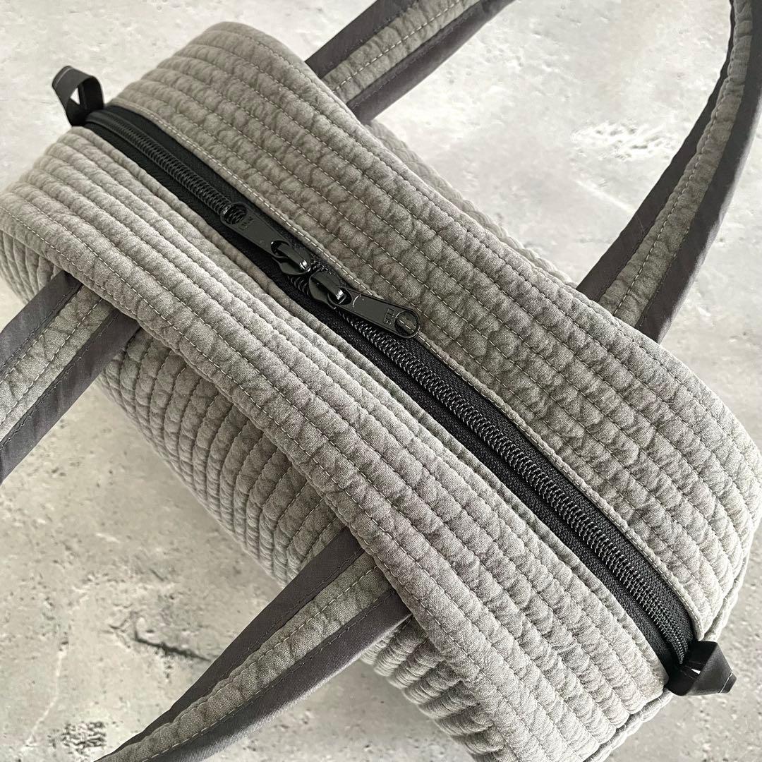 ボストンバッグ ヌビバッグ　グレー　ハンドメイド