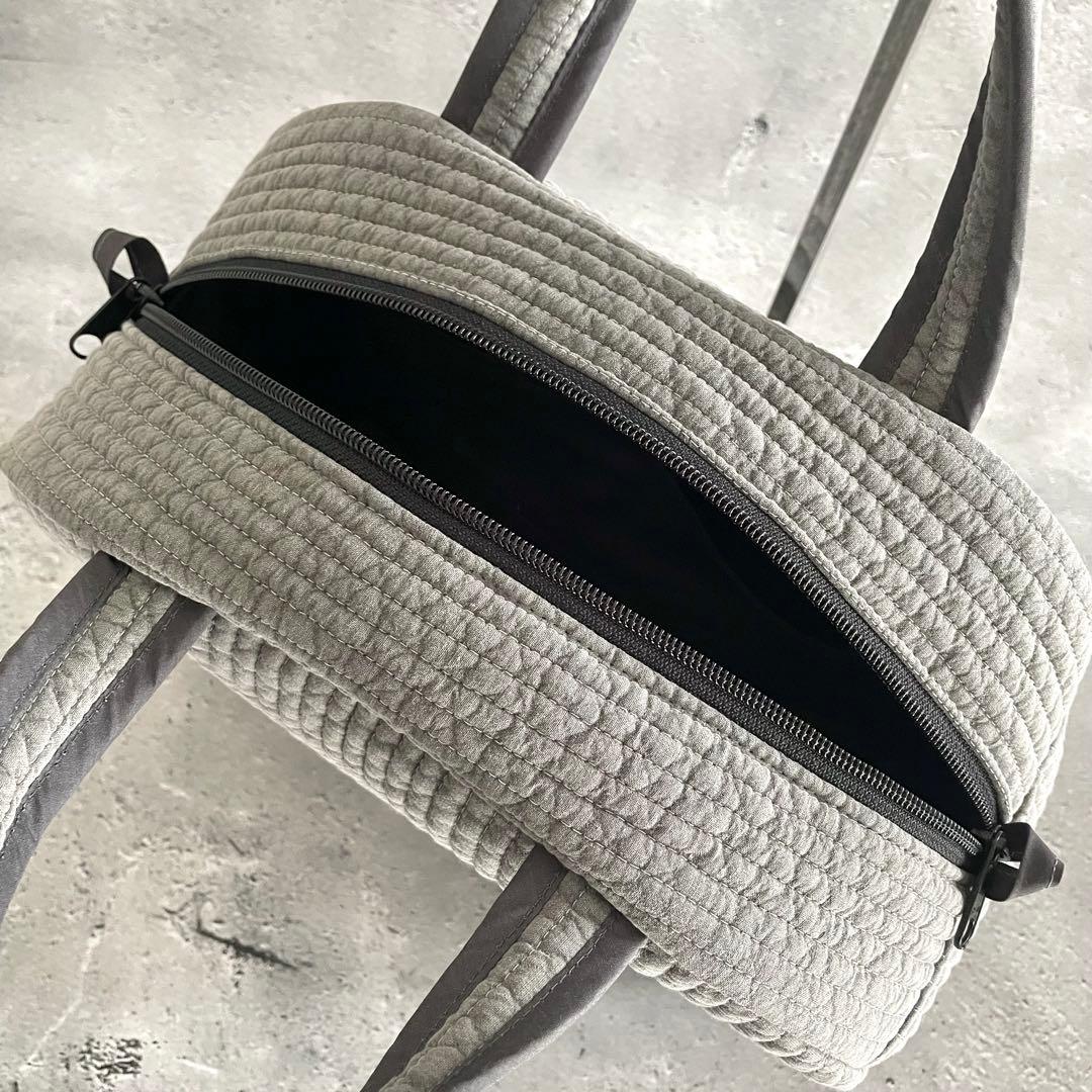 ボストンバッグ ヌビバッグ　グレー　ハンドメイド