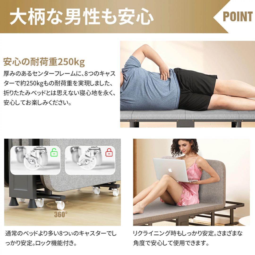 02折りたたみベッドアウトドアベッド持ち運び可能枕内蔵キャンプベッド