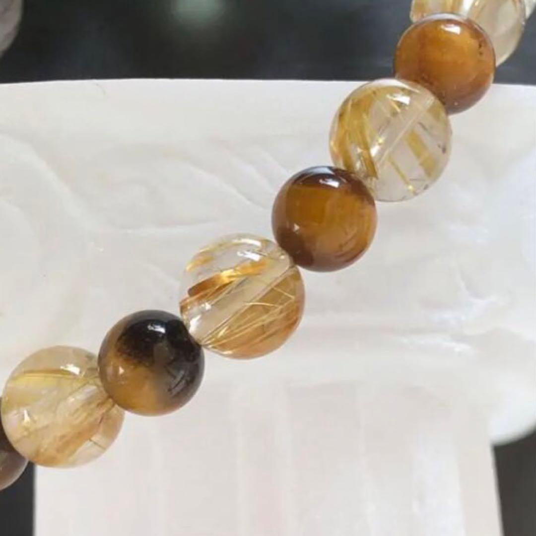 リビアングラス モルダバイト ブラックダイヤ ルチル 天然石ブレスレット