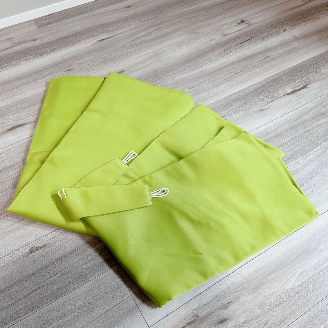 カーテン 節電対策 黄緑 幅100×丈200cm ２枚セット 厚手カーテン