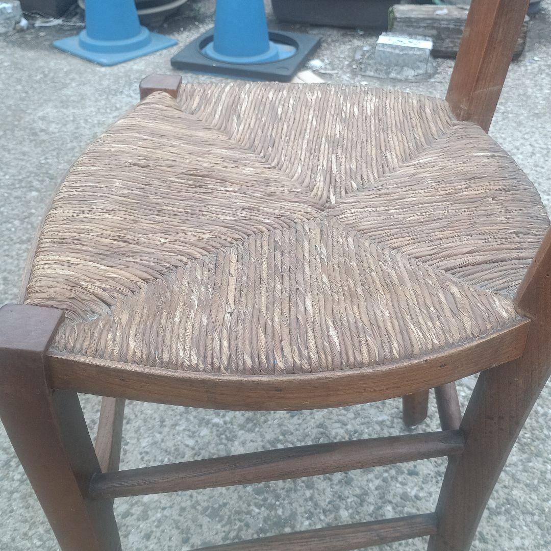 7535）フランス　ヴィンテージ　ダイニングチェア　座面編み込み