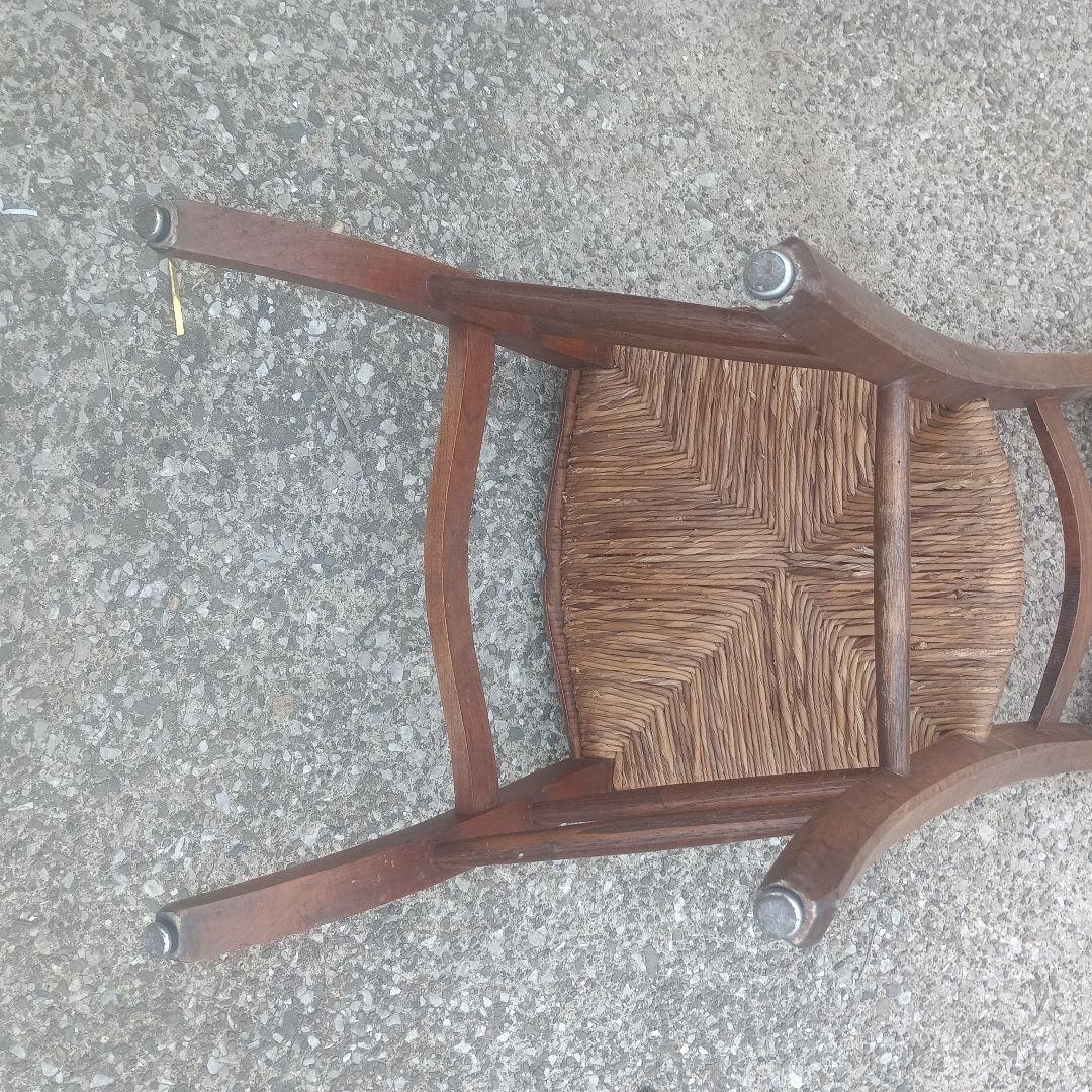 7535）フランス　ヴィンテージ　ダイニングチェア　座面編み込み