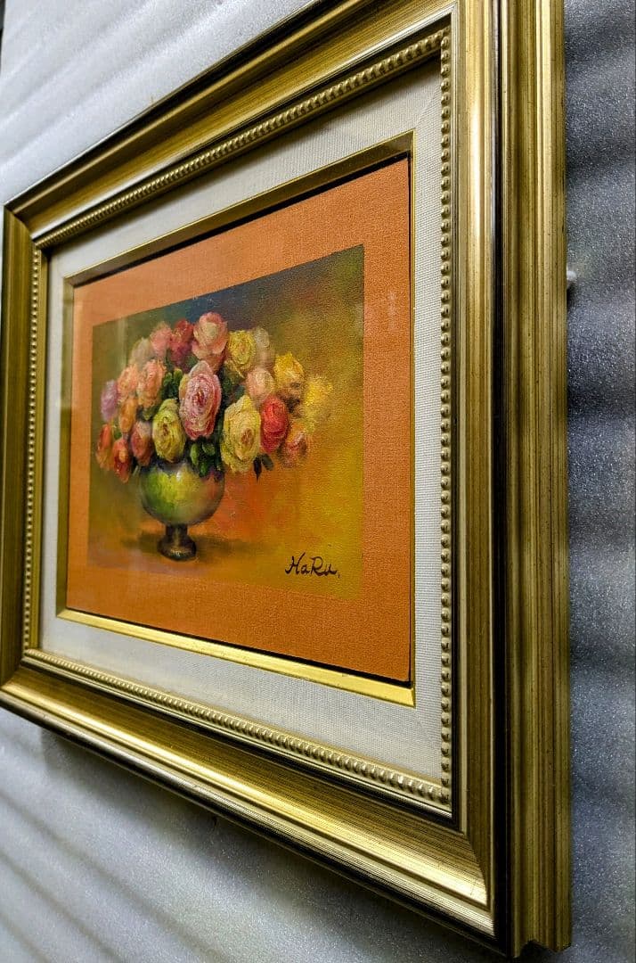 画家haru油彩画特寸＊薔薇＊肉筆画＊原画＊一点物＊静物画。