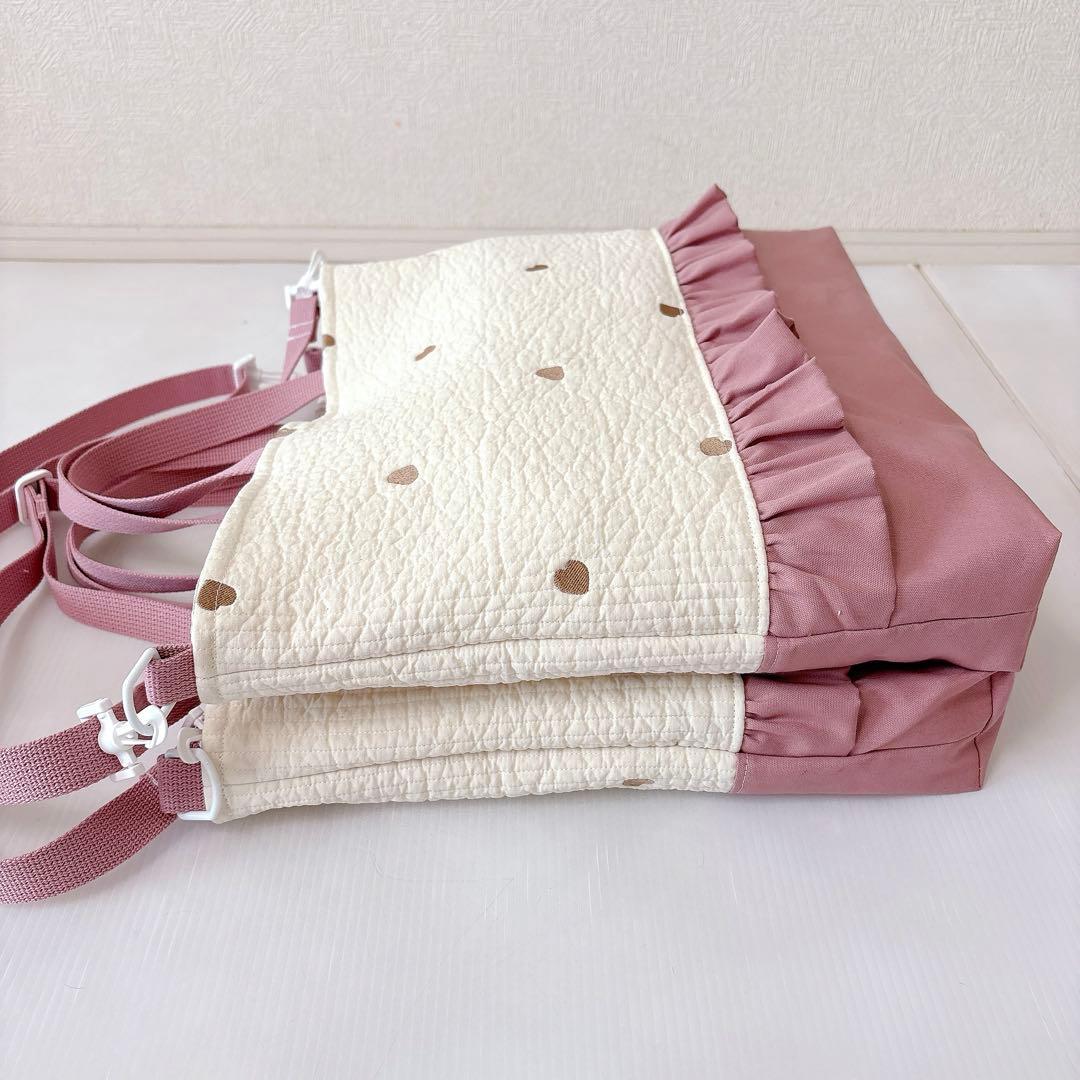 4/8まで到着　レッスンバッグ ×2 ヌビ　ハート刺繍