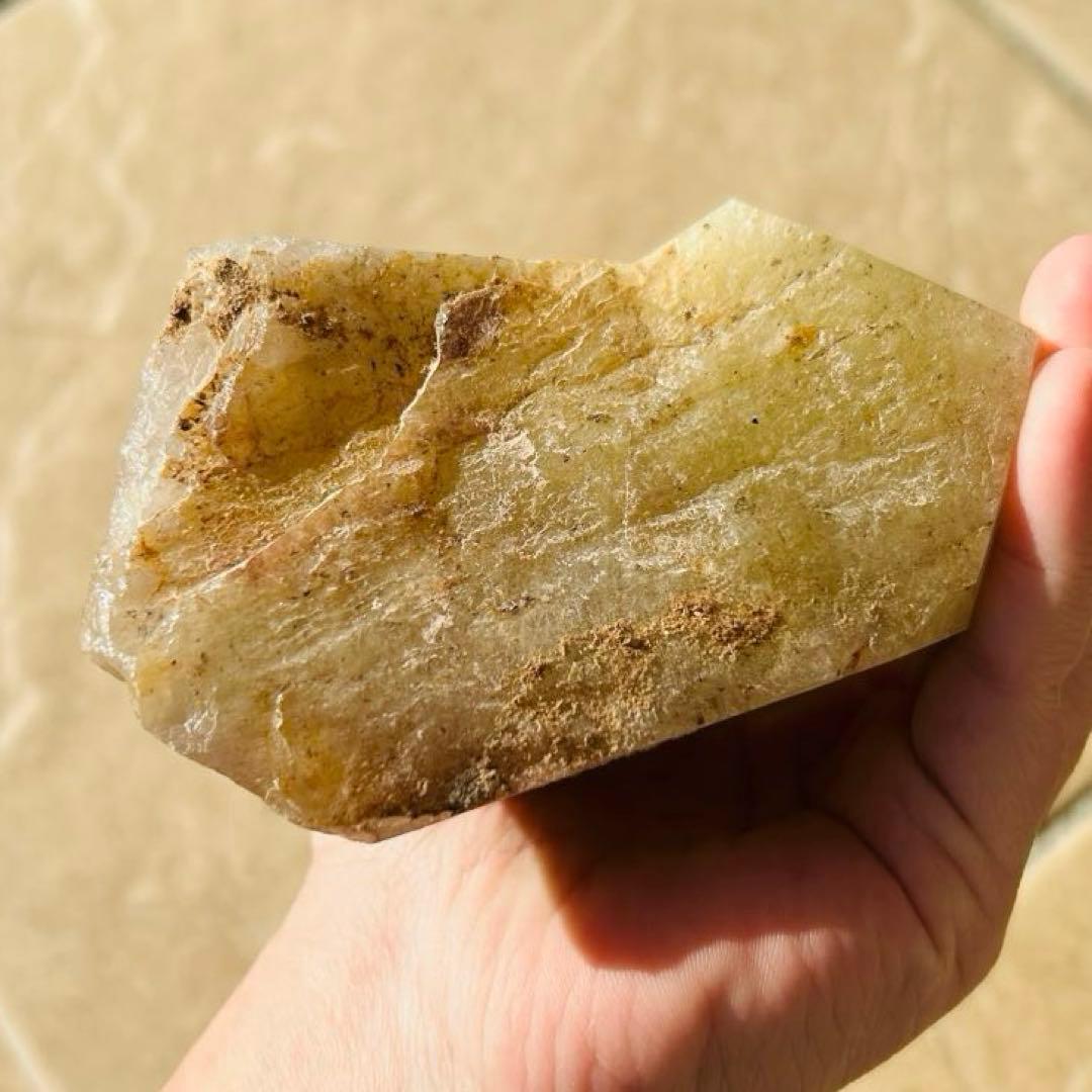 【⭐️虹クラックあり⭐️】マダガスカル産 シトリン 六角柱クラスター 天然石